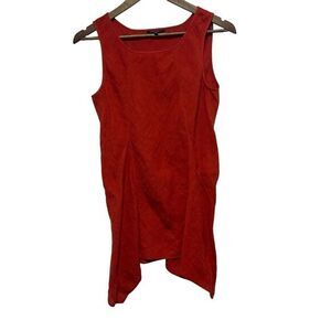Lafayette 148 Tunic Womens 4 Red Sleeveless Asymmetrical Hem Lagenlook Classic‎
